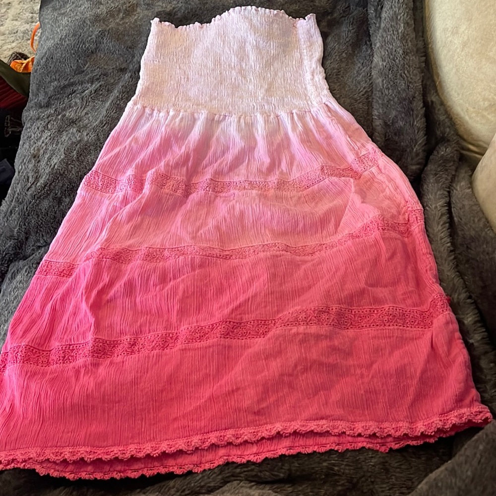 Tube top ombré pink dress size small, NEVER WORN